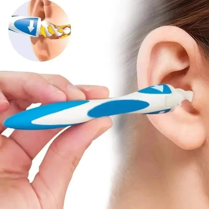 Ear Wax Remover Tool with Soft Silicone Tips, Spiral Ear Cleaner with 16 Replacement Tips
