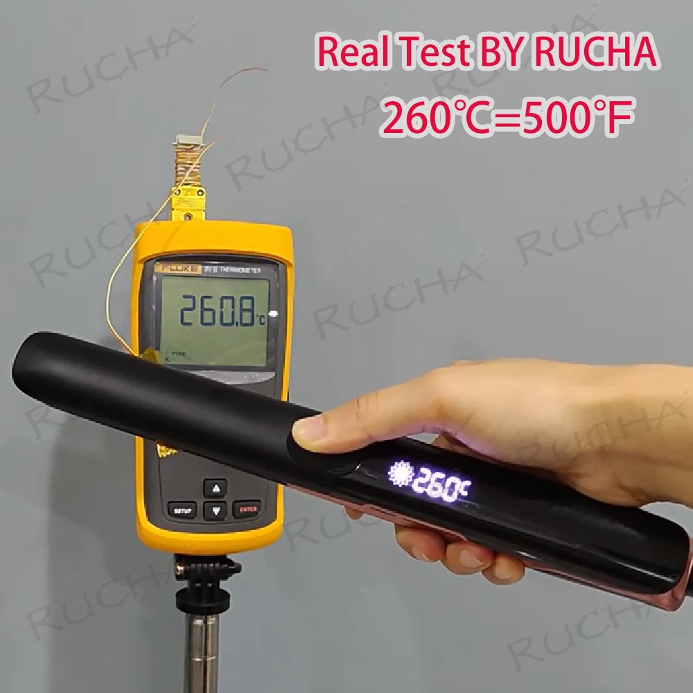 Hair Straightener 260℃ Professional High Temp Ceramic 500°F 2 in 1 Straightener Curler For Frizzy Hair Plasma Wide Flat Iron