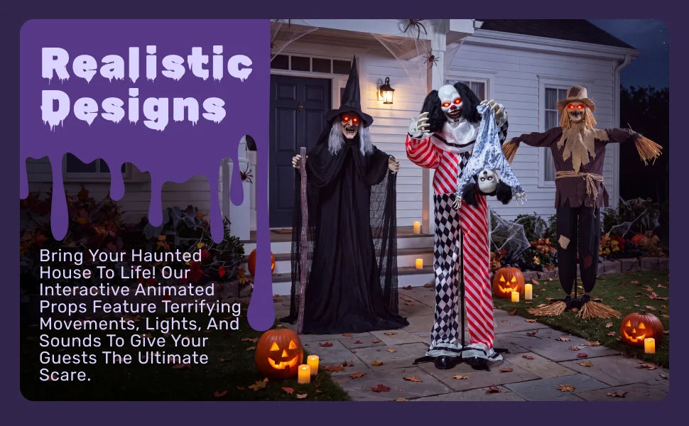 Halloween 49 in Animated Ghost, Sound Activated with Glowing Lights