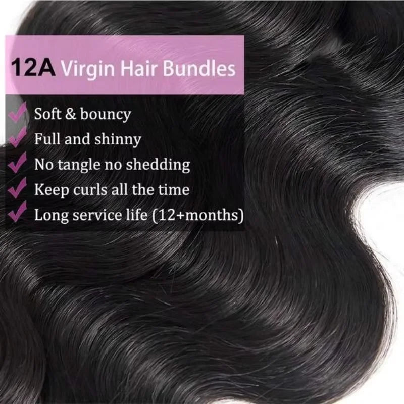 Body Wave Human Hair Bundles, 2–4 Pack