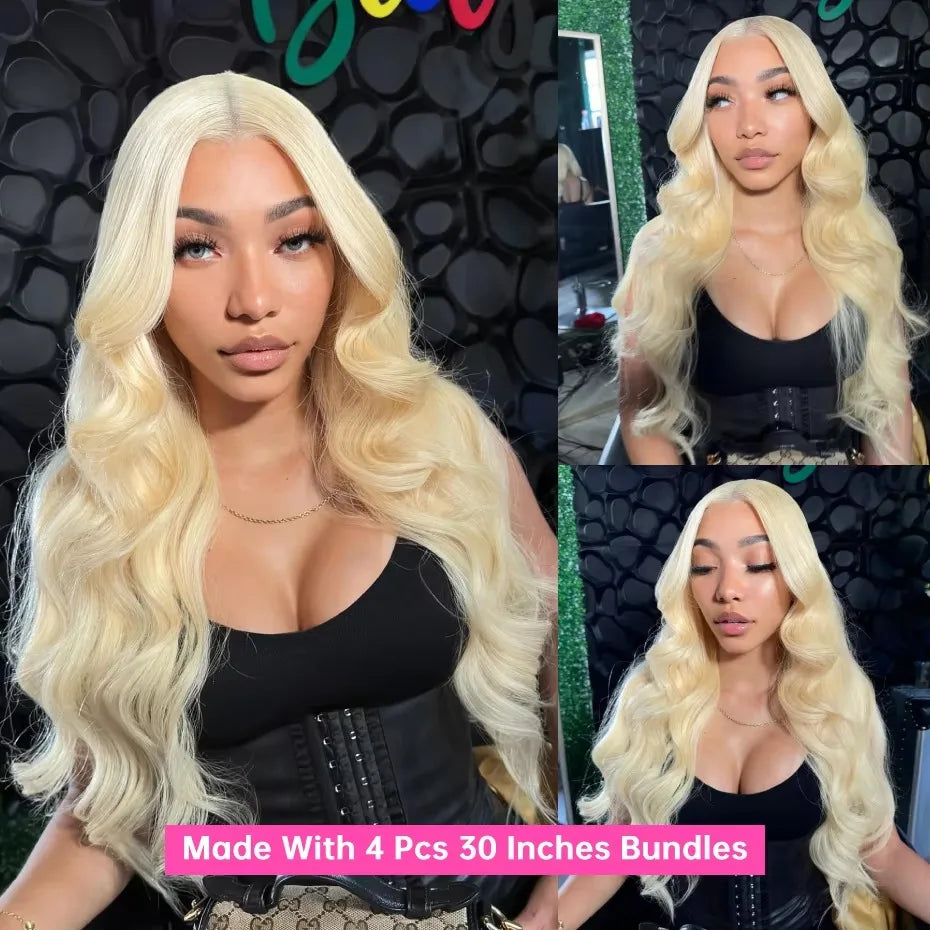 613 Blonde Body Wave Human Hair Bundles