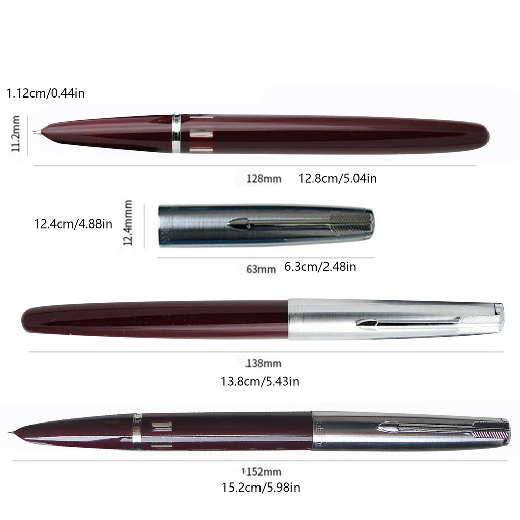 1Pc Deep Brown 138mm Wing Sung 601 Steel Cap Vacumatic Fountain Pen F Nib 0.5mm Ink Pen