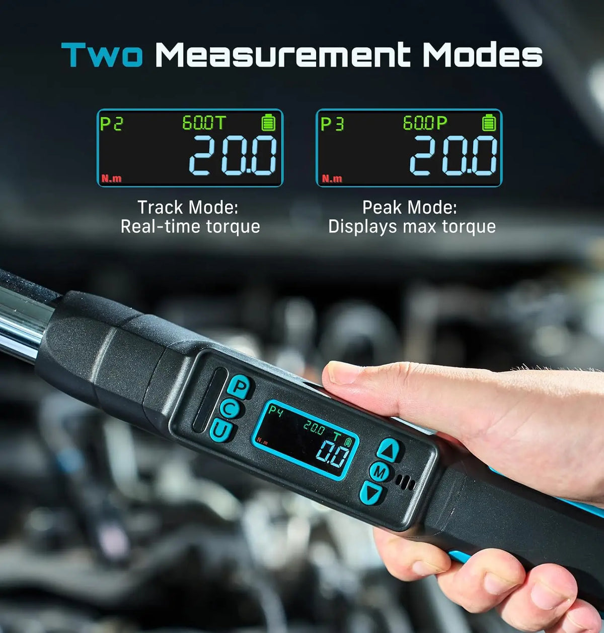 SEESII D2 Lite Pro 3/8" Digital Torque Wrench 220Nm LCD Display Real-Time & Peak Modes Preset & Data Storage Dual Alarm for Bicycle Car