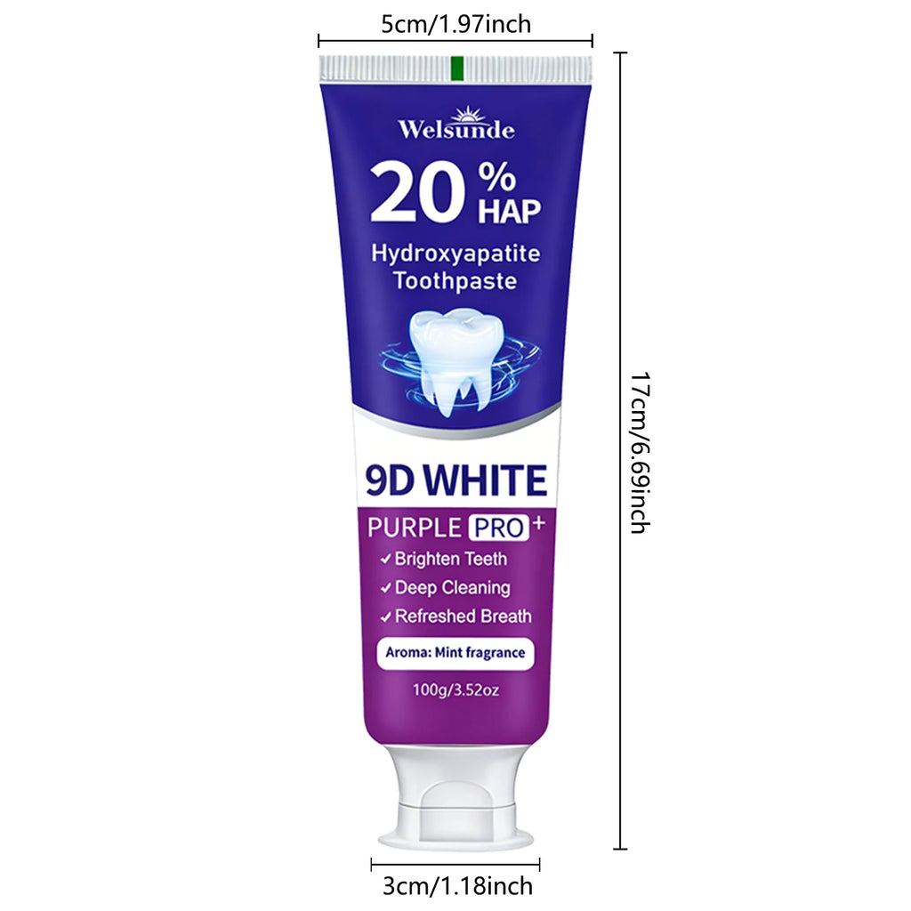 PRO+WHITE Whitening Toothpaste 8D 9D Deep Cleaning Breath Freshener Oral Care 2 X 100g