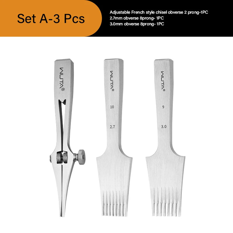WUTA 1PC Professional Sharp Leather Chisel Punch French Style Pricking Iron Punching Tool High Polish DIY Leather Craft Tools