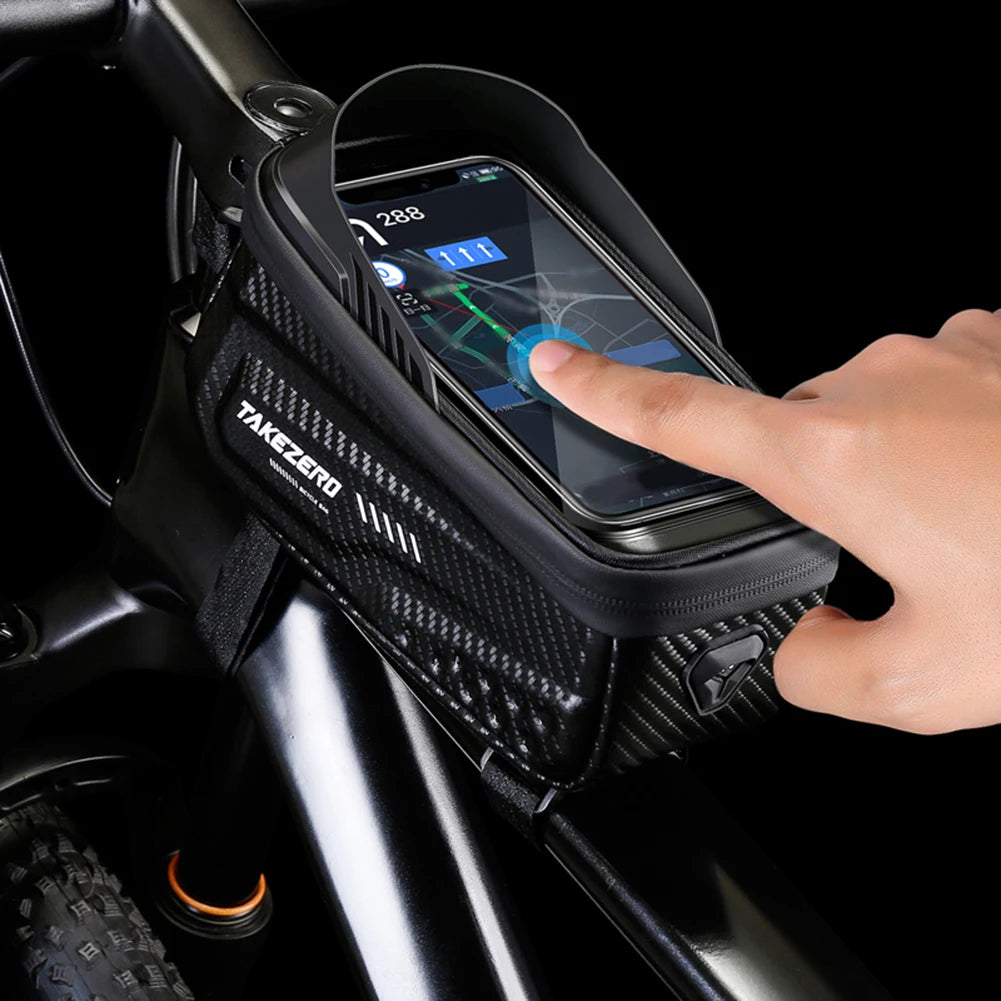 1L Bicycle Upper Tube Bag Waterproof Bike Front Frame Bag 6.8 Inch Touch Screen Road Bike Accessories