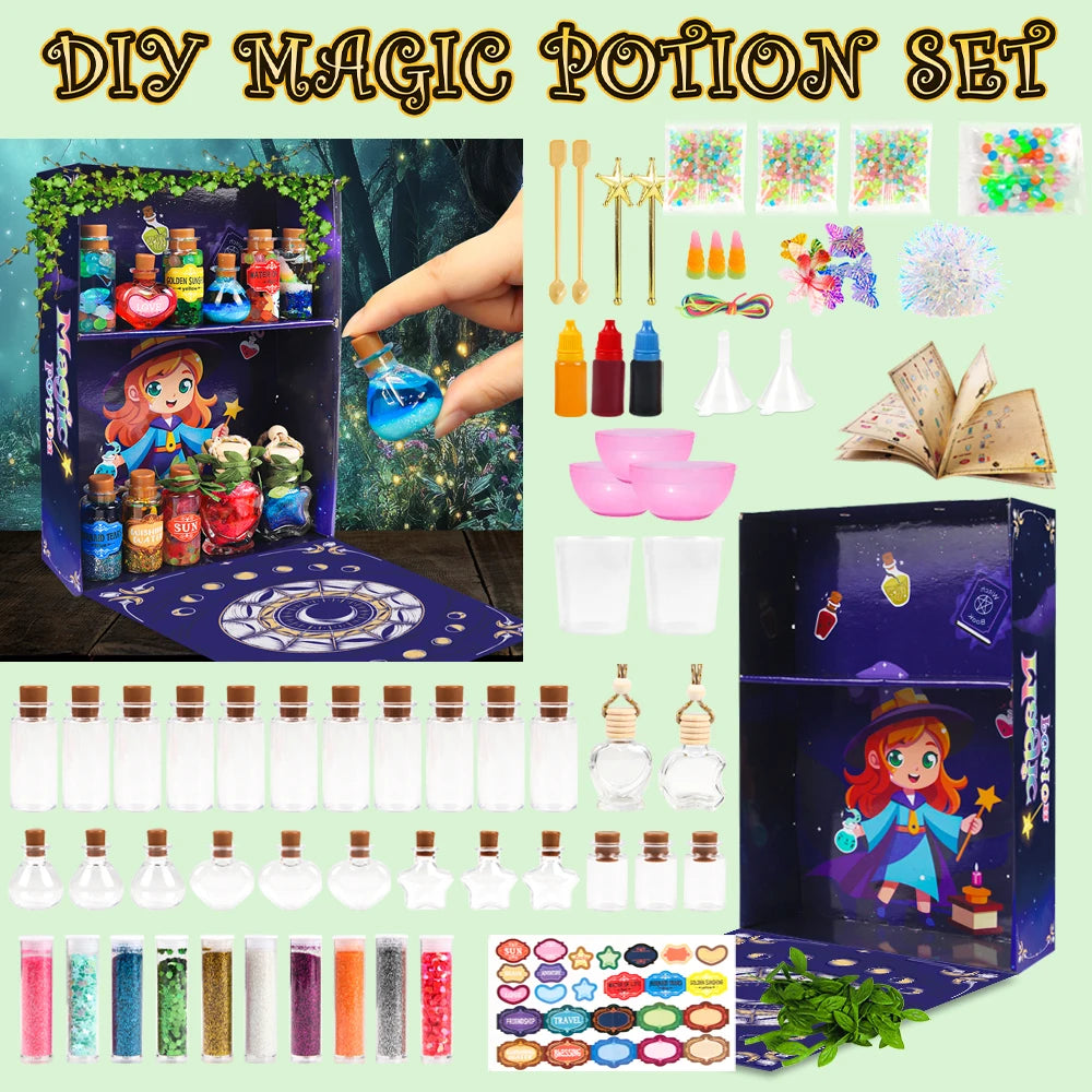 Halloween Witch Potion Kit for Kids, DIY Glowing Spell Potions Craft Set