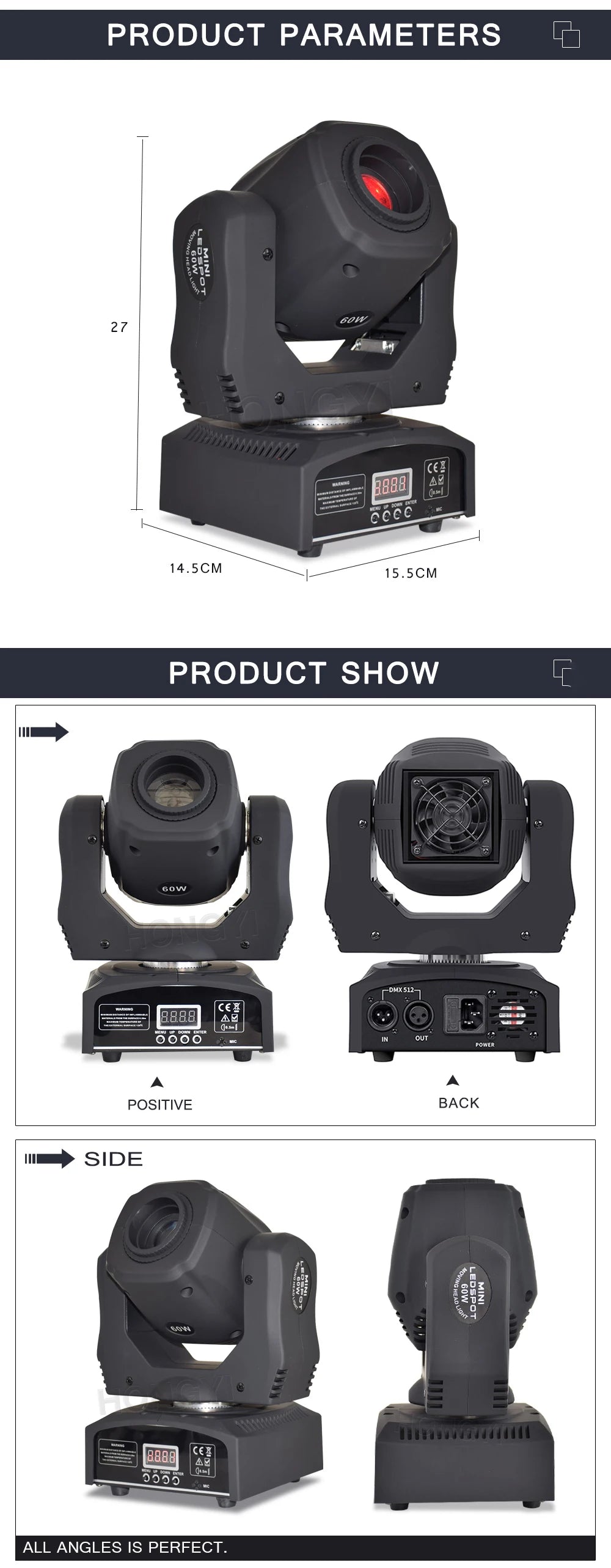 60W Mini Led Dmx Gobo Moving Head Spot Light For Club Dj Stage Lighting Party Disco Wedding Event