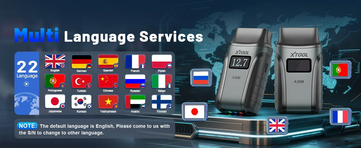 A30M V2.0 All System Car Diagnostic Tools Bluetooth OBD2 Scanner Active Test 26+ Reset CAN FD