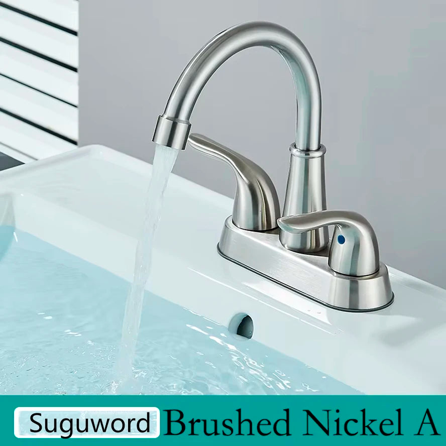 Black 4-Inch Centerset Bathroom Sink Faucet, 2 Handles