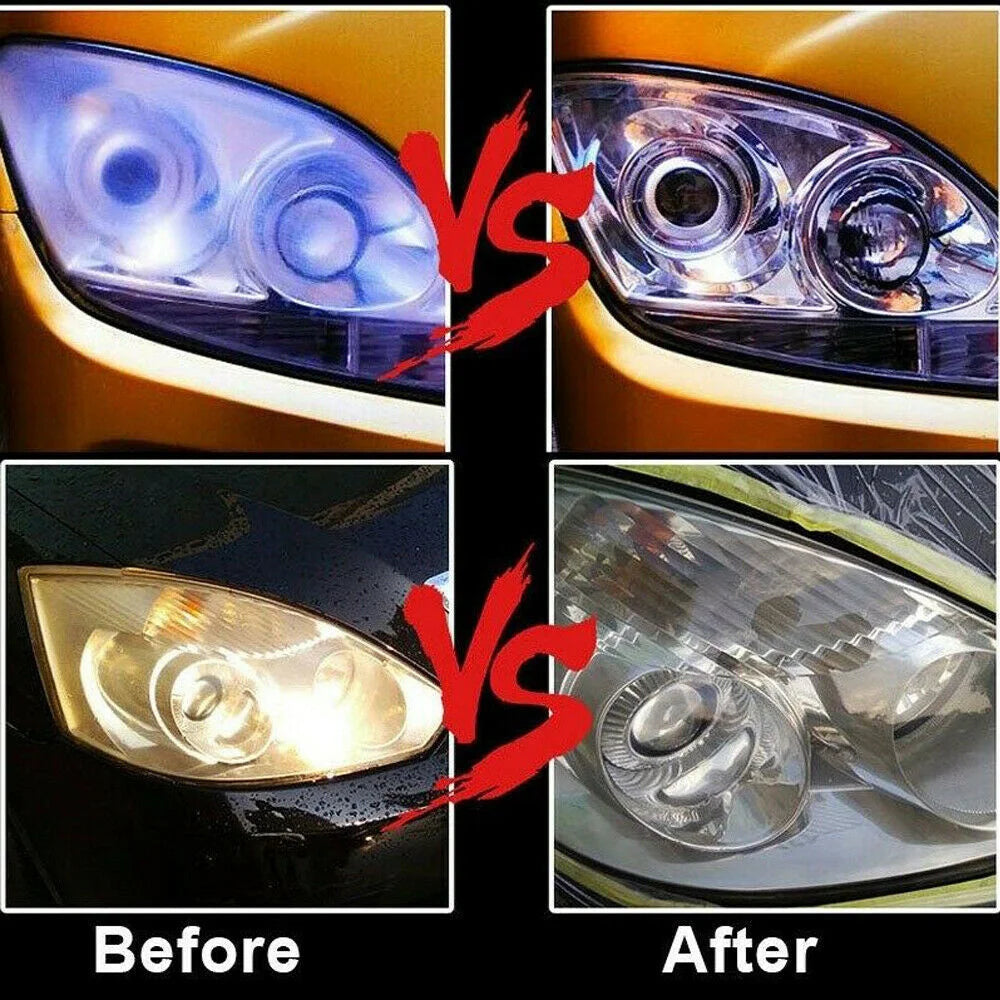 Car Headlight Restoration Kit, Liquid Polymer Headlamp Polish and Repair Set