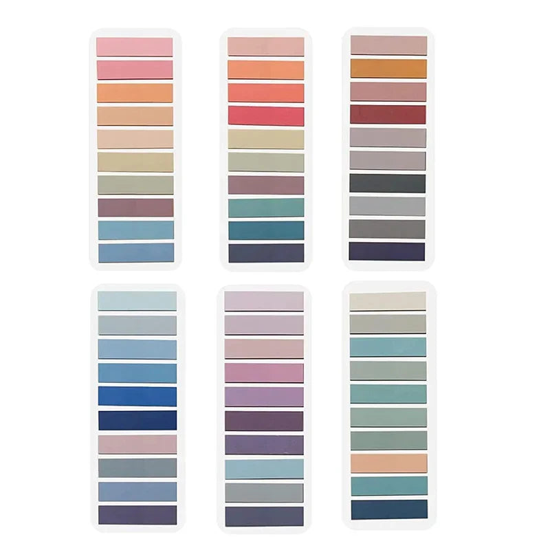 Aesthetic Morandi Sticky Page Markers, Index Tabs for Book Annotating, Self-Adhesive File Labels for School Office