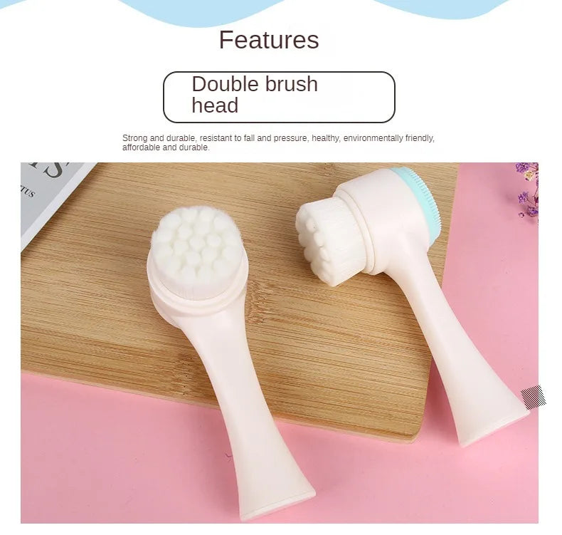 Double-Sided Silicone Facial Cleansing Brush
