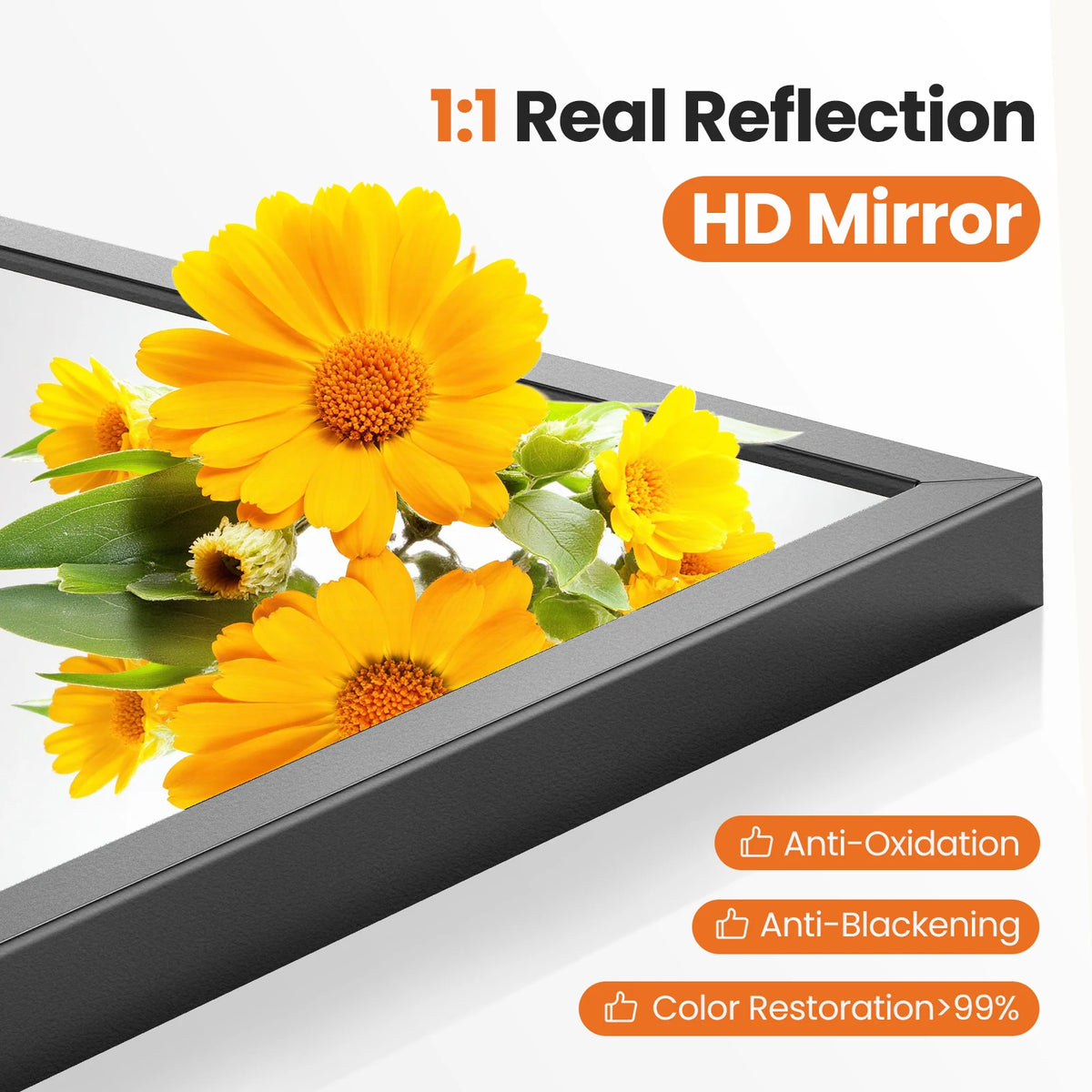 MCQ Arched Bathroom Mirror Over Sink Wall Mounted Aluminum Alloy Frame Horizontal Vertical Hanging Modern Vanity Mirror for Home
