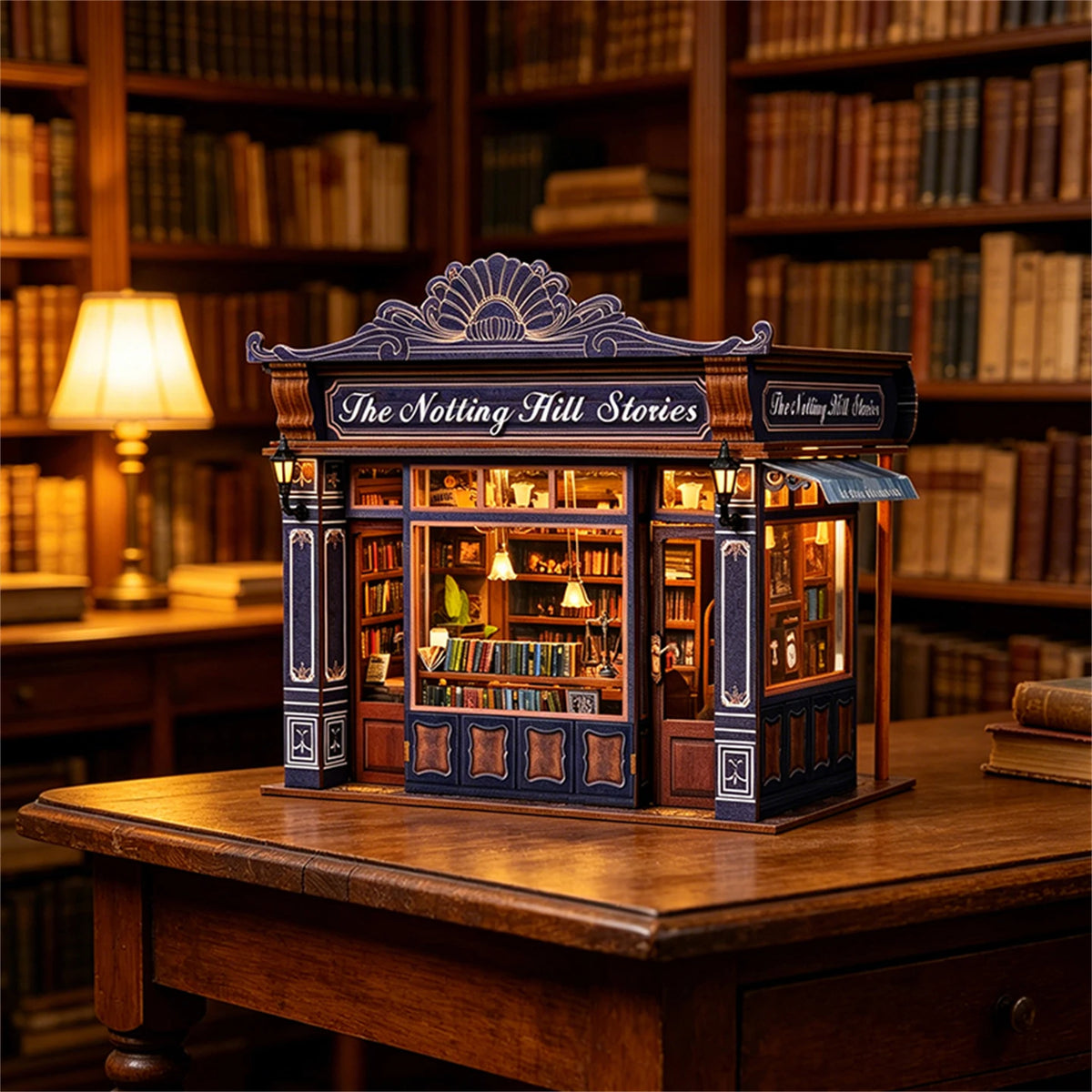 DIY Book Nook Kit, Bookstore 3D Wooden Bookshelf Insert
