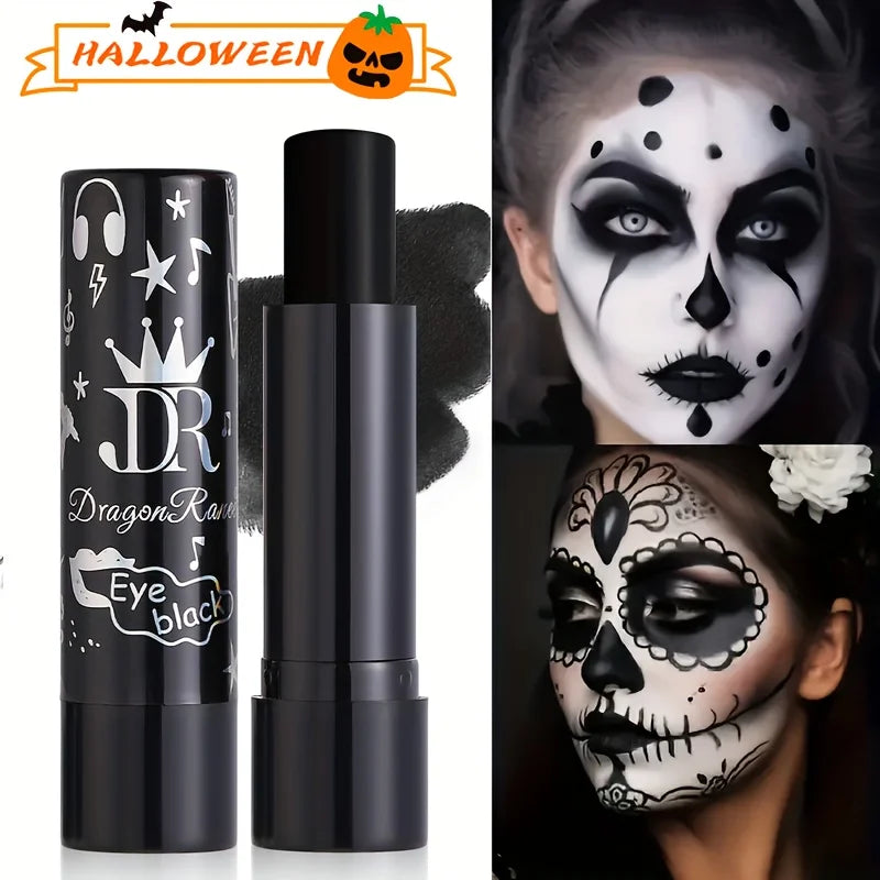 White Liquid Foundation And Black Lipstick Halloween Cosplay Set,Suitable for Adults,Matte Finish,Long-Lasting for All Skin Type