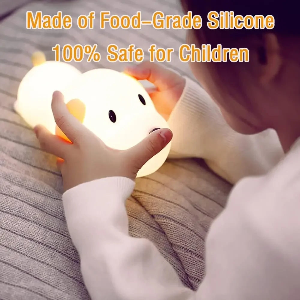 Silicone Axolotl LED Night Light with Touch Control
