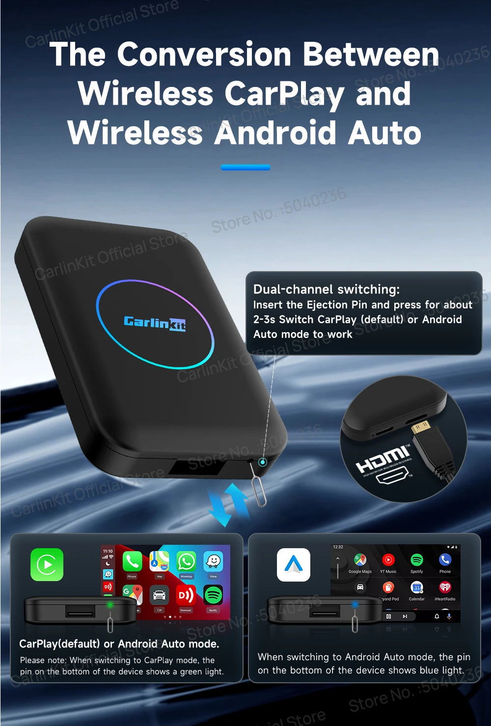 2026 CarlinKit Android TV Box LITE CarPlay Android Auto Wireless USB Adatper Support Netfilx Youtube Spotify For Car Multimedia