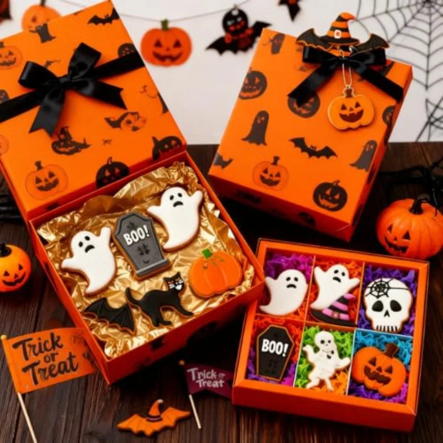 Halloween Cookie Cutter Set, 9 Pcs Ghost, Bat, Pumpkin and Skull Shapes