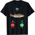 "Fish Calling" Funny Fishing T-Shirt, Men's 100% Cotton Casual Graphic Tee