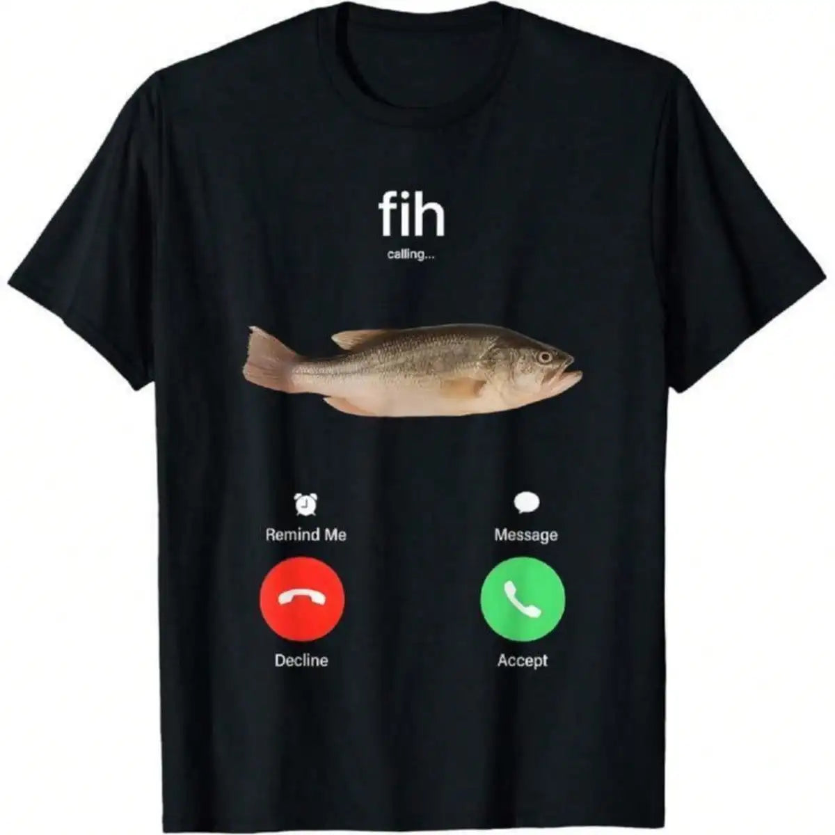 "Fish Calling" Funny Fishing T-Shirt, Men's 100% Cotton Casual Graphic Tee
