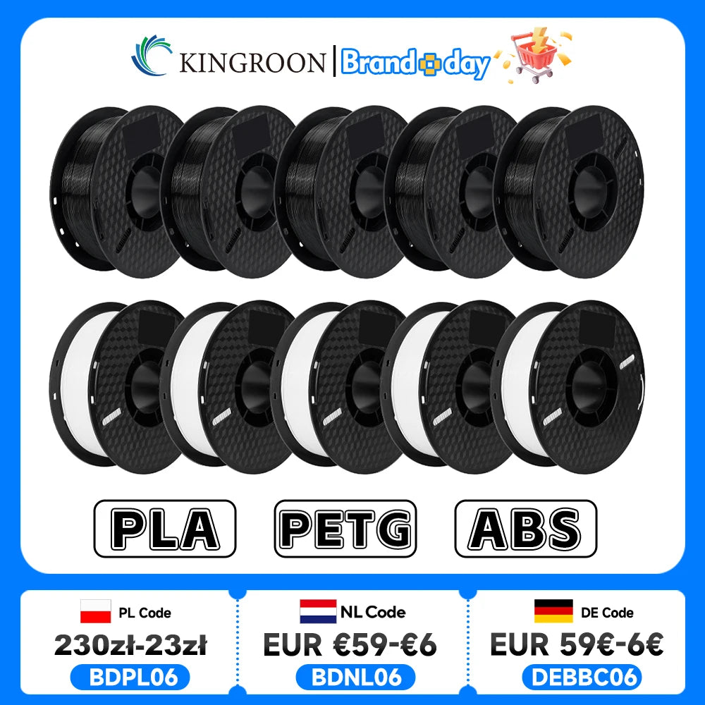 KINGROON PLA/ABS/PETG Filament Bundle, 10kg