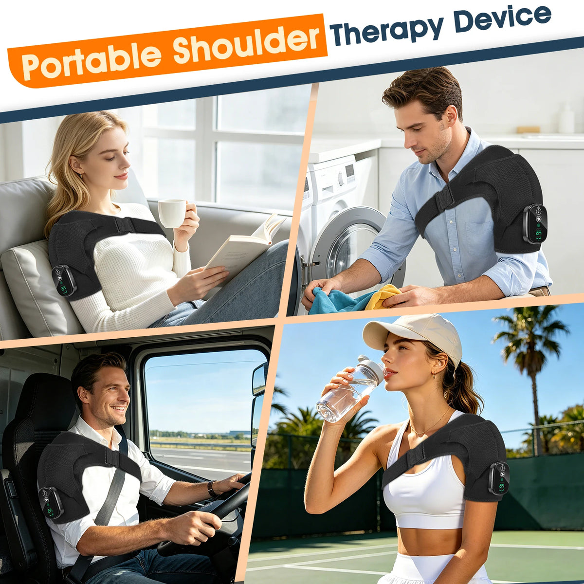 Electric Heated Shoulder and Neck Massage Wrap, Adjustable Hot Compress Back Support Shawl