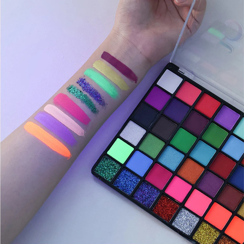 54-Color Glow Fluorescent Neon Water-Soluble Face Body Paint Set for Children and Adults,Perfect for Halloween and Christmas