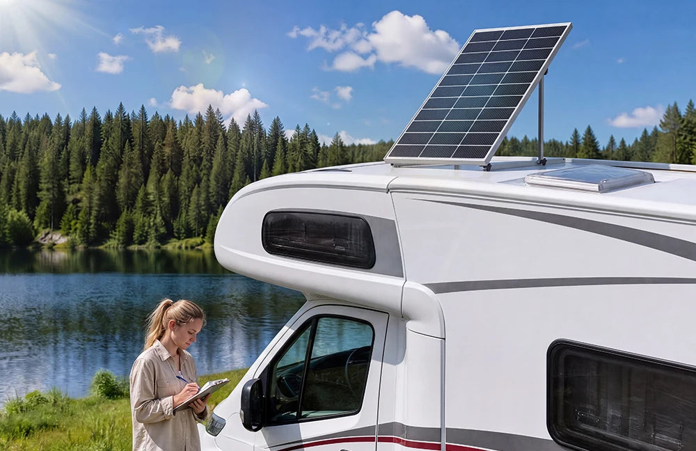 47/45 Inch Upgraded Adjustable Solar Panel Tilt Mount Bracket Foldable Tilt Legs Stand Supports 100‑500W Solar Panels 1/2/4 Pack for Roof RV Boat