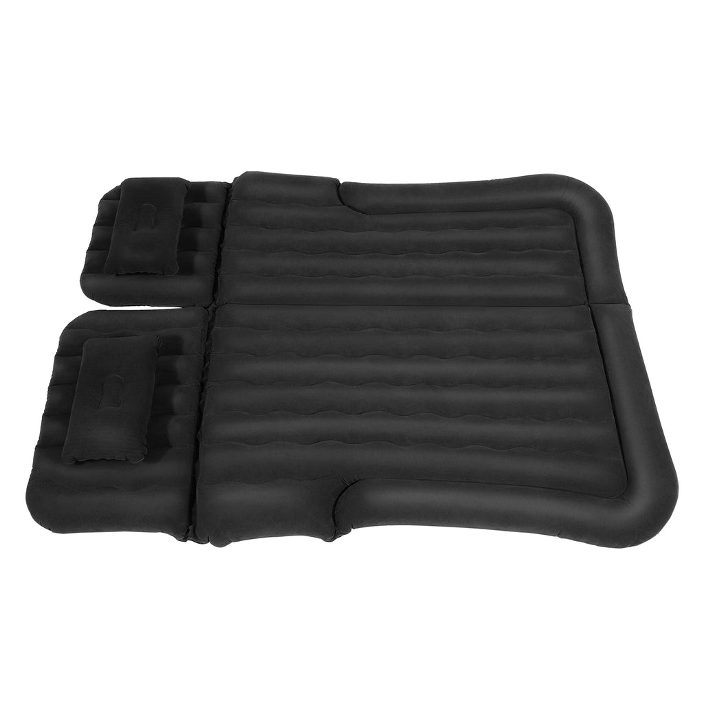 Inflatable Car Back Seat Air Mattress, Foldable Flocked Travel Bed with Pump