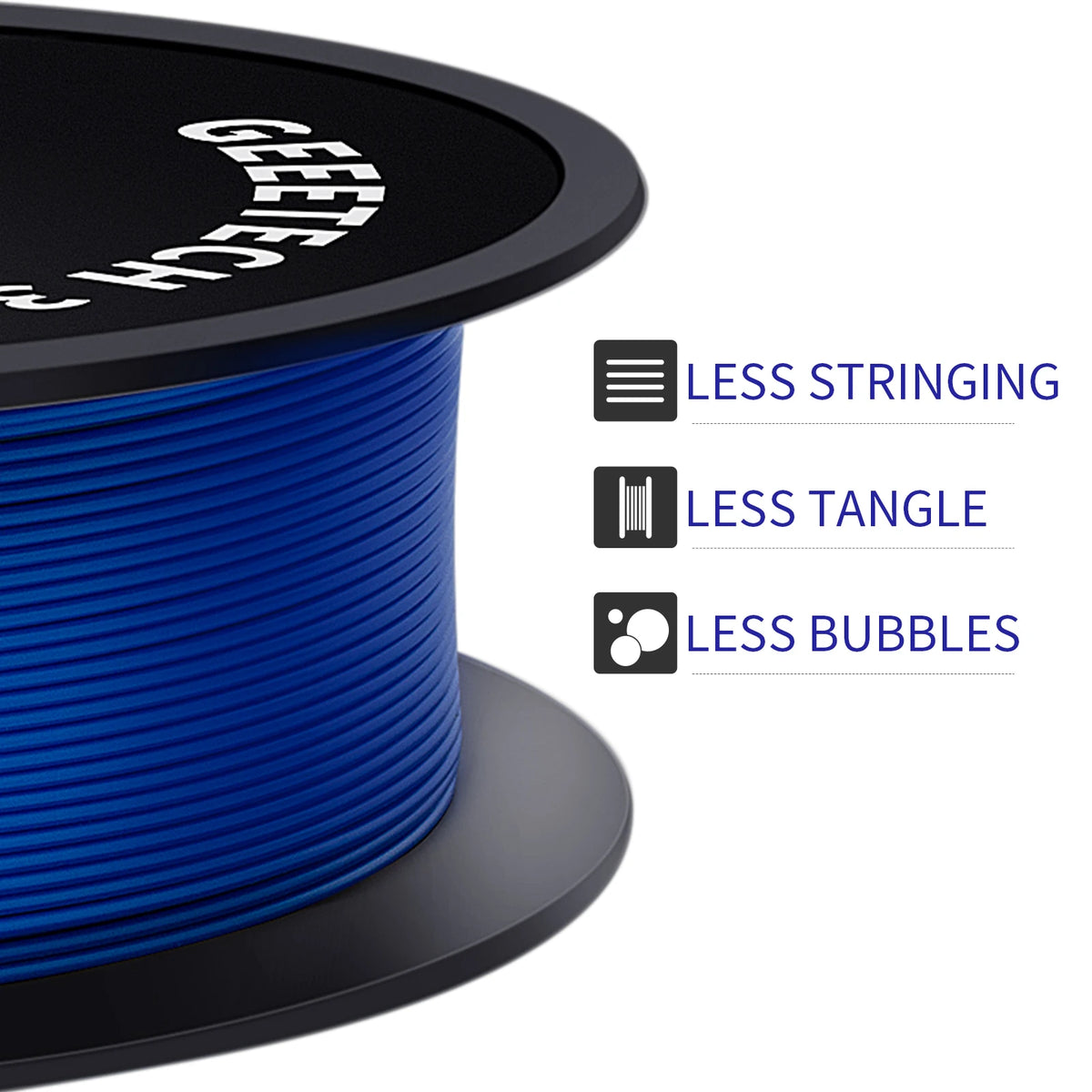 GEEETECH PETG Filament 1KG 1.75mm ±0.03mm For 3D Printer, 1KG (2.2LBS) , Vacuum Packing, Tangle-Free
