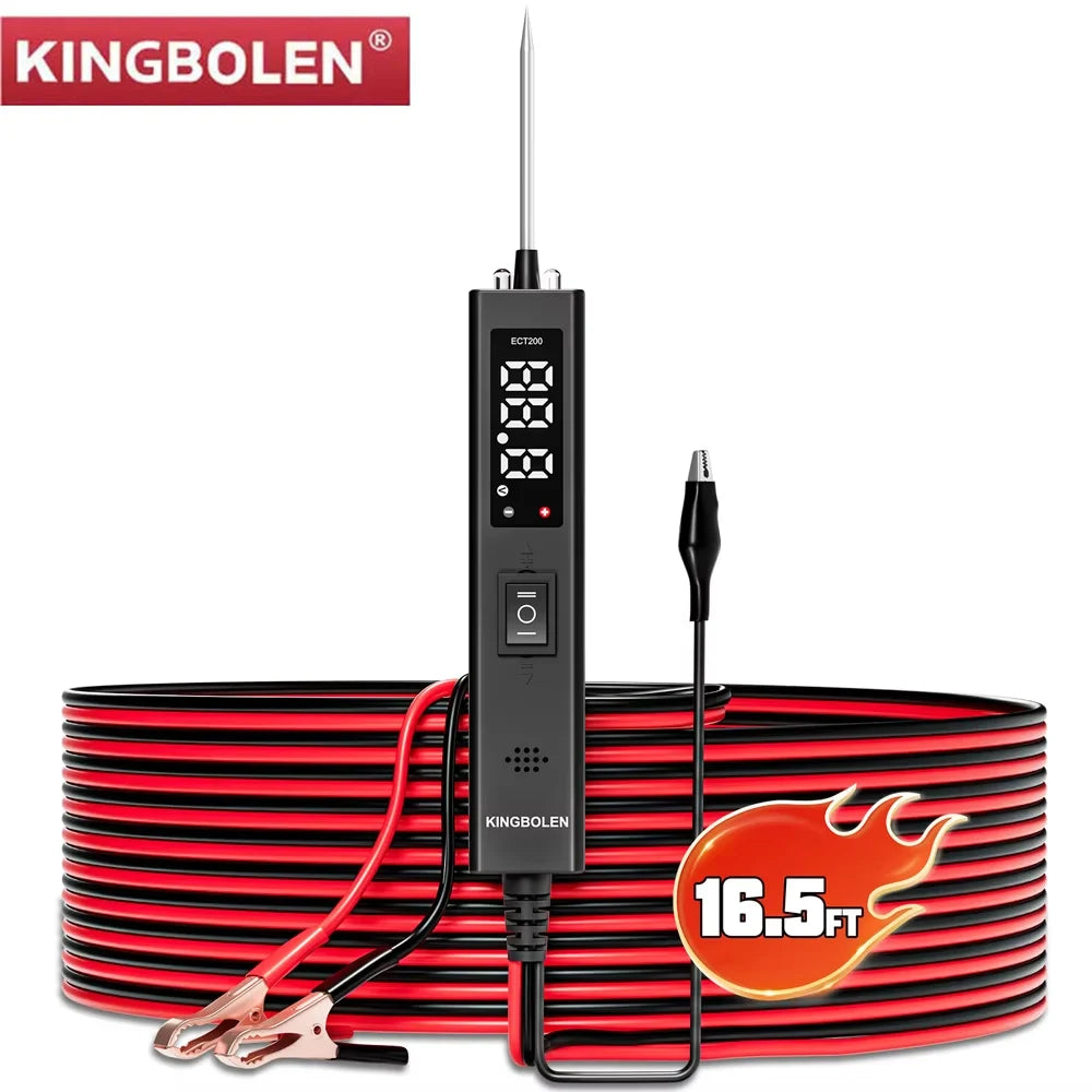 2026 KINGBOLEN ECT200 Automotive Electrical Circuit Tester, 12V 24V Car VoltageTest Power Probe Tester with 16.5FT Cable