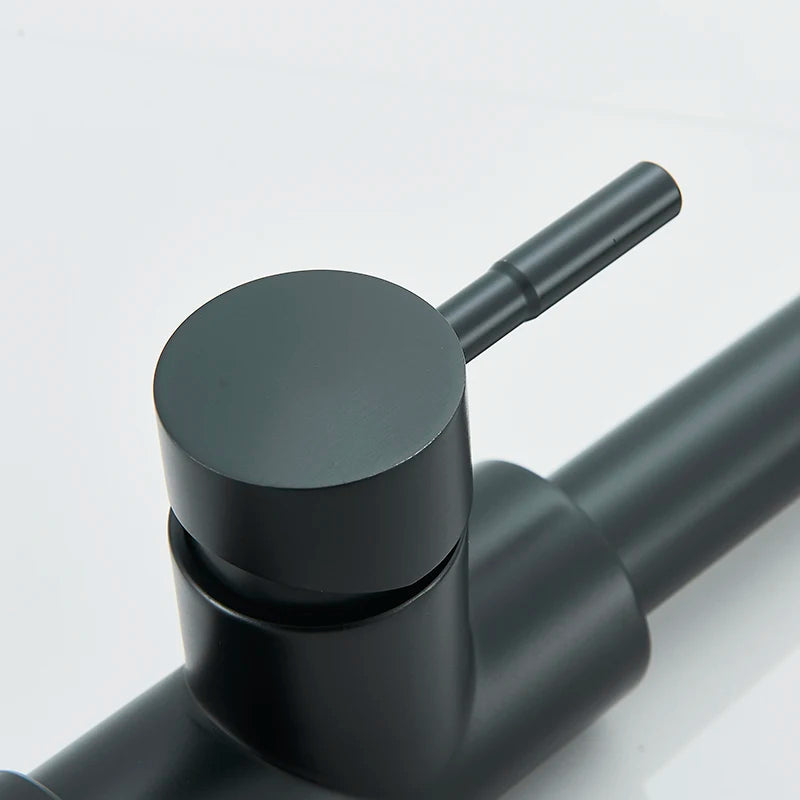Matte Black Pull-Out Kitchen Faucet with 2 Spray Modes