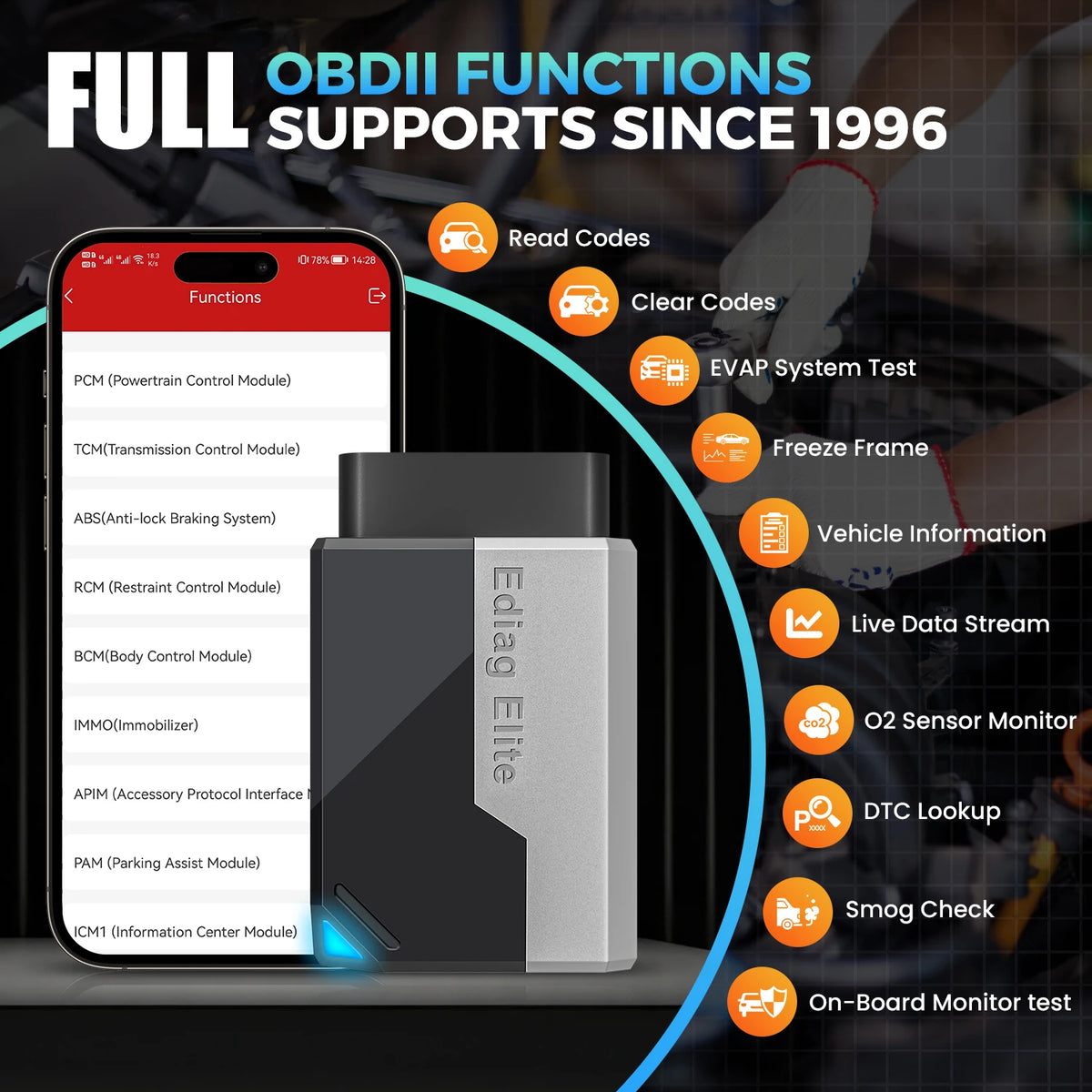 OBD2 Scanner all system auto car scanner 15 Reset Active Test CANFD FCA Autoauth
