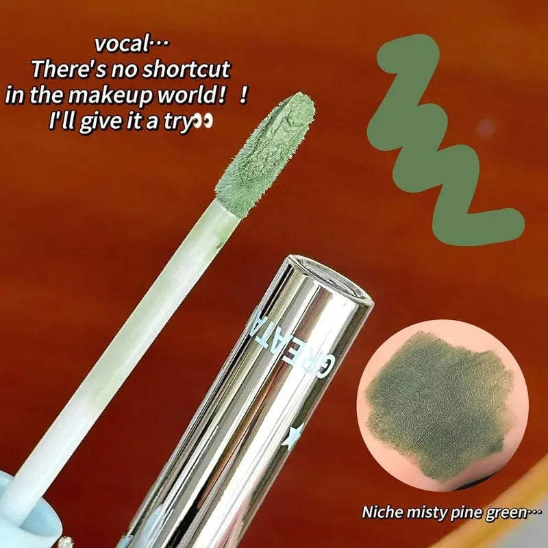 Punk Green Matte Lipstick Soft Mist Mousse Velvet Lip Glaze Long-lasting Not Easy to Sticky Lip Gloss Halloween Makeup Cosmetics