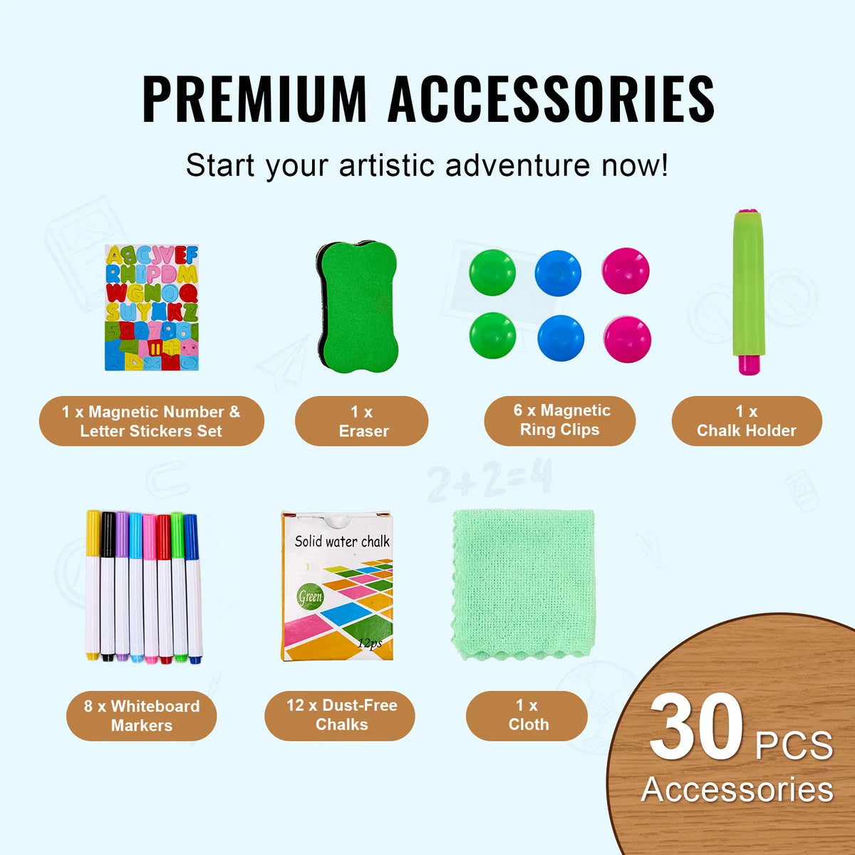 Kids Standing Magnetic Drawing Board Art Easel with Painting Accessories