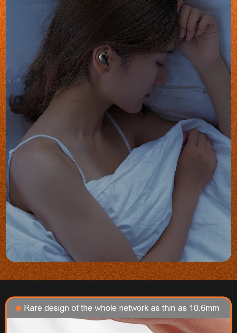 Ultra-Thin Sleep Earbuds, Bluetooth 5.3 Invisible Wireless Earphones for Sleeping and Sports