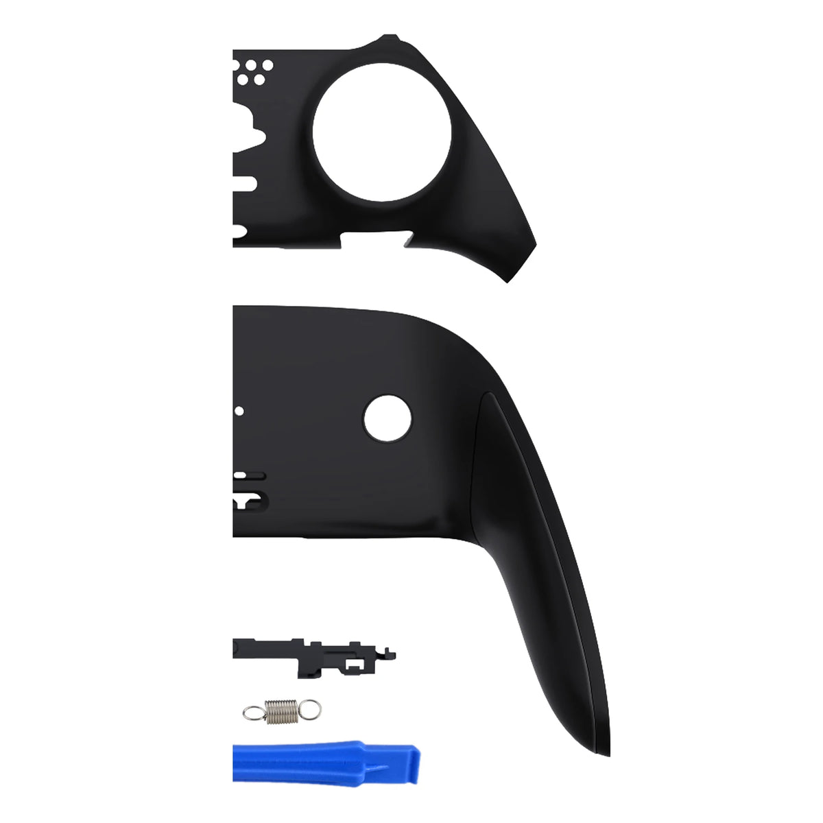 eXtremeRate Top Bottom Decorative Trim Shell, Custom DIY Replacement Front Back Clip Shell for ps5 Edge Controller - Black