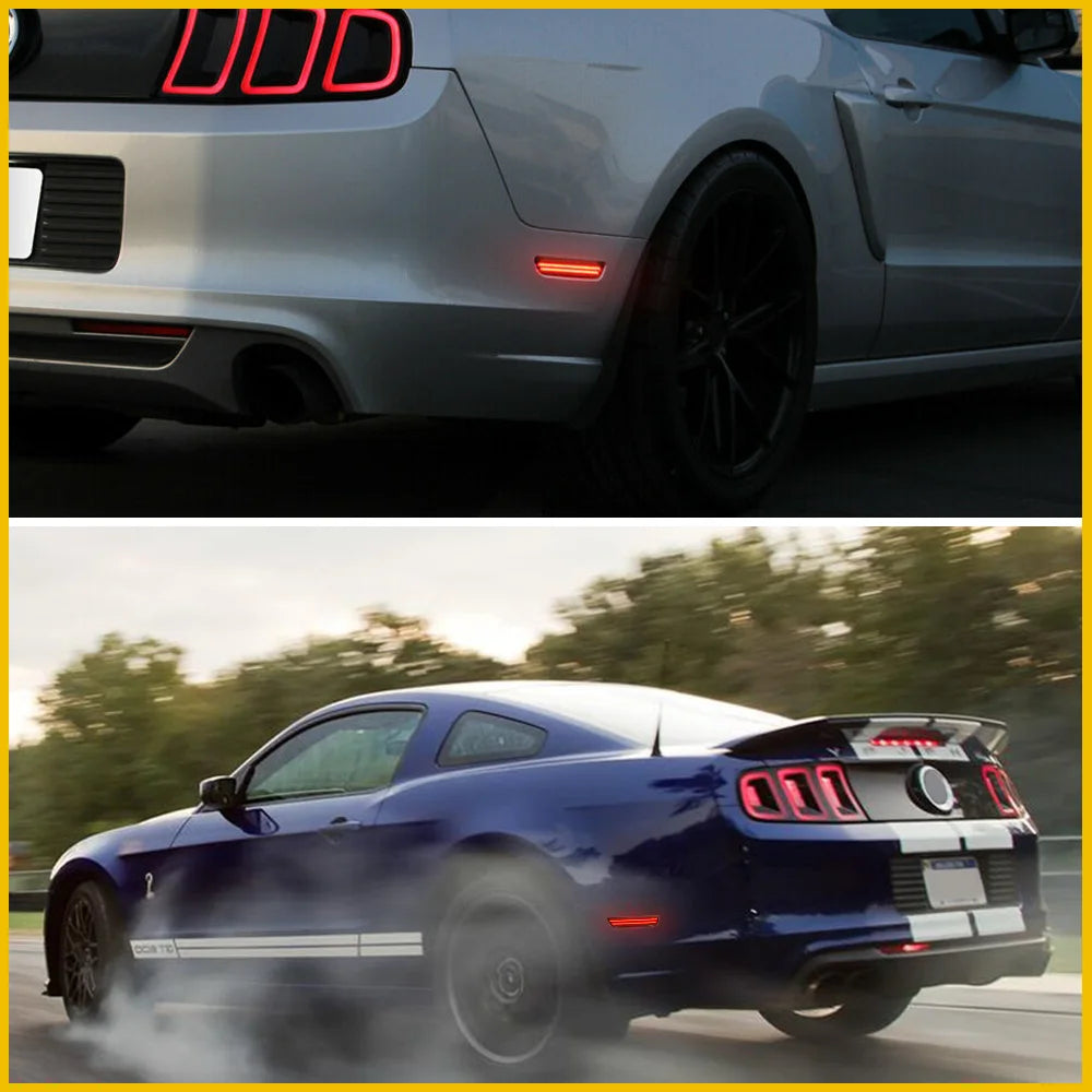 4/2Pcs LED Turn Signal Front Rear Bumper Side Marker Lights For Ford Mustang GT Shelby GT500 Boss 302 2010 2011 2012 2013 2014