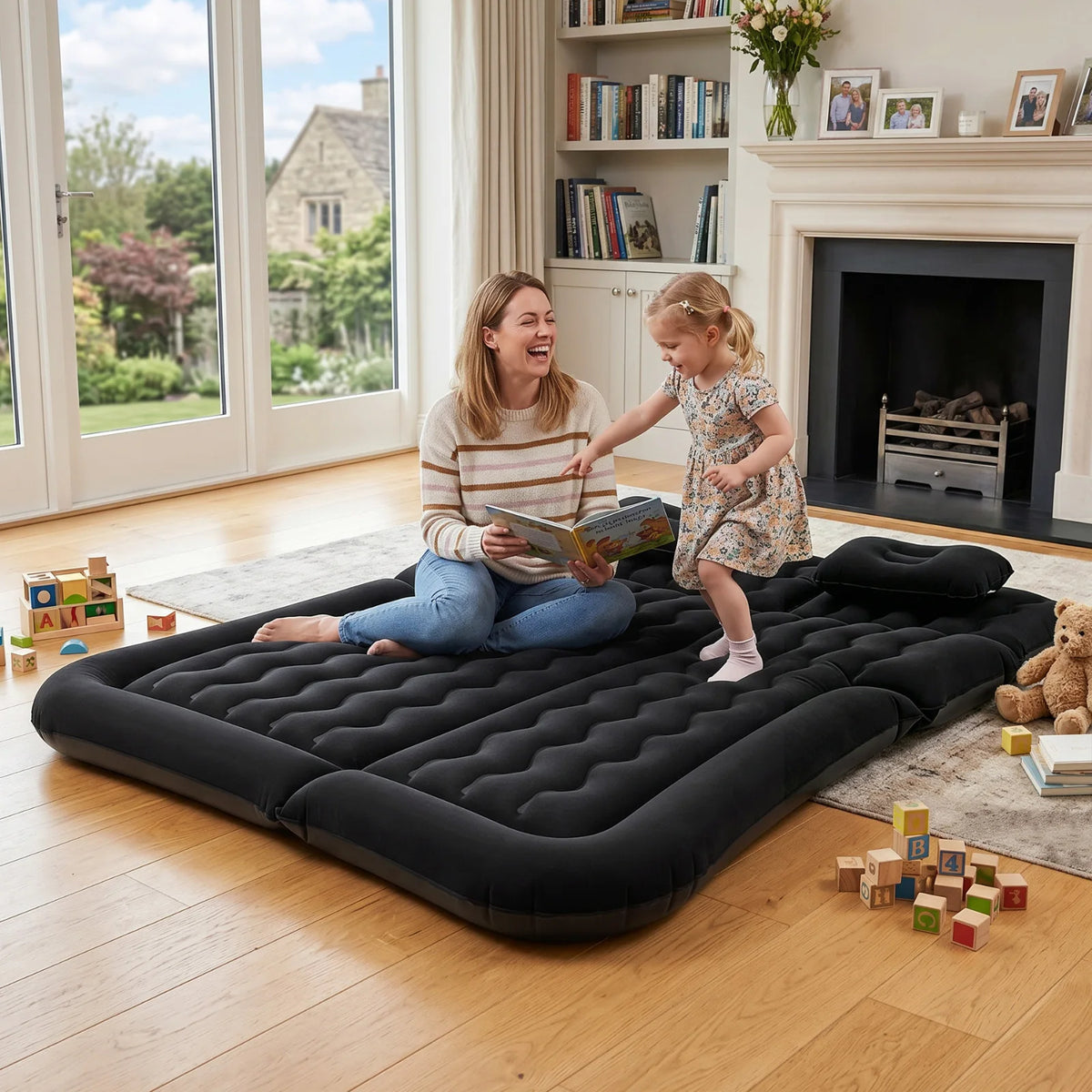 Inflatable SUV and Truck Back Seat Air Mattress with Pump and Pillow, Camping Car Bed