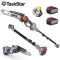 8" Extendable Pruning Saw Garden Tree Pruner Chainsaw Adjustable 15Ft 180° Rotatable Pole Saw With 2 4000mAh Batteries