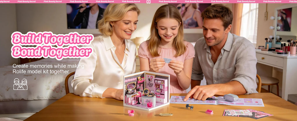 Rolife Dollhouse 3D Puzzle Super Creator Serious DIY Miniature House Kit with LED Light for Home Decor Birthday Gift for Girls Teens(DW026/27/28)