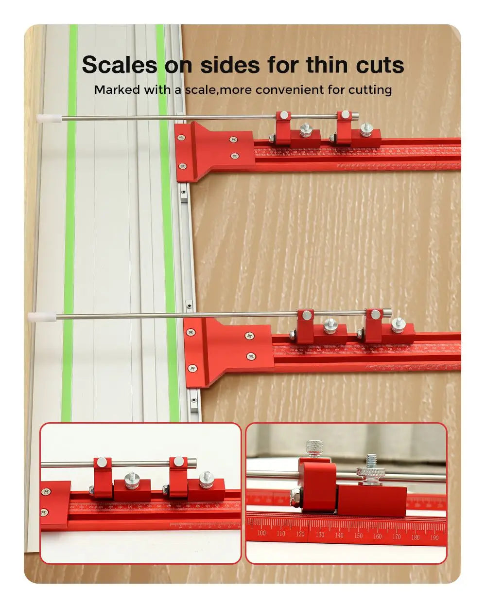 0-1200mm Woodworking Parallel Guide Rail System Engraving Machine Slotting Track Parallel Sliding Rail for Electric Circular Saw