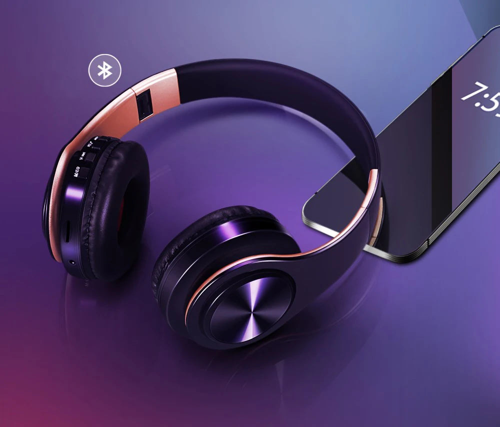 Wireless Bluetooth Stereo Headset Upgrading Sports Overhead Earphone with Mic for Smart Phone TV PC Tablet - Music