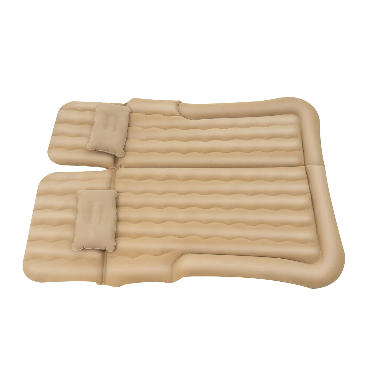 Inflatable Car Back Seat Air Mattress, Foldable Flocked Travel Bed with Pump