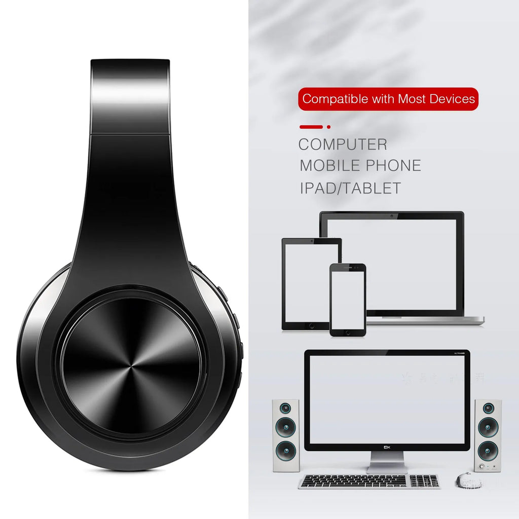 Wireless Bluetooth Stereo Headset Upgrading Sports Overhead Earphone with Mic for Smart Phone TV PC Tablet - Music