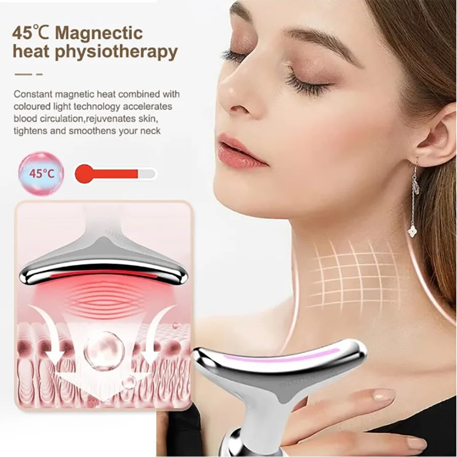 Neck and Face Massager with LED Light Modes, Microcurrent Skin Care Device