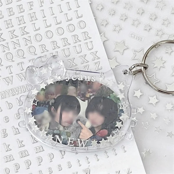 3-Piece Toploader Decorative Sticker Set, Silver Letter and Starburst Photocard Stickers