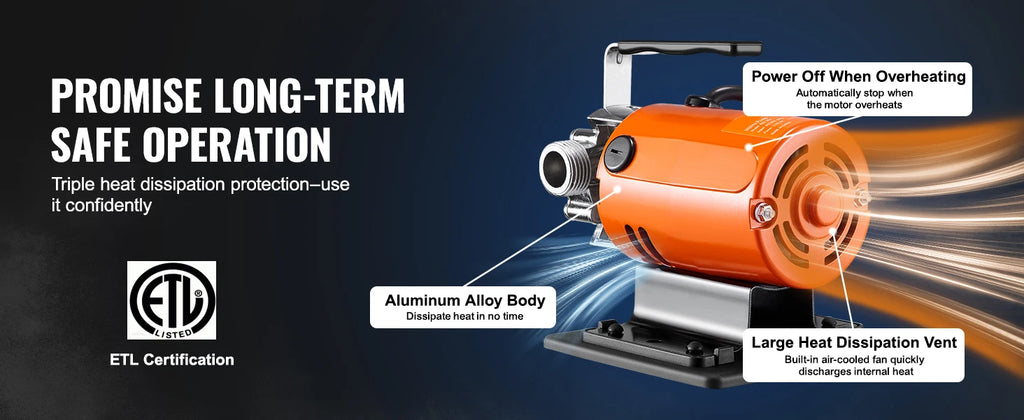 SucceBuy Water Transfer Pump 120V 360GPH 1/10 HP, Portable Utility Pump