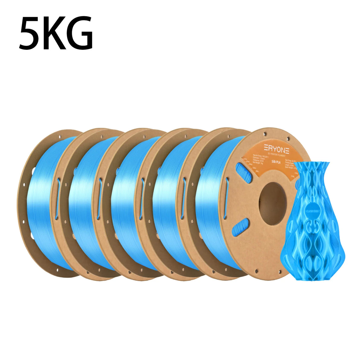 ERYONE 1KG Silk PLA 3D Printer Filament 1.75mm, Premium Silk Shiny Finish Single Color, Glossy Smooth Surface 1kg Spool
